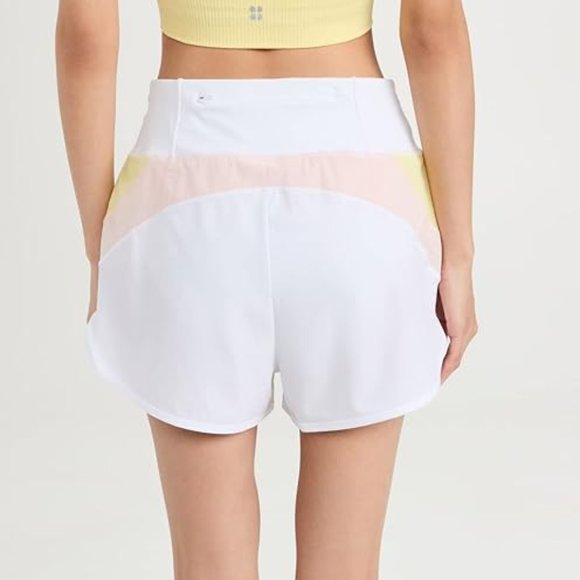 Sweaty Betty London NWT White/Yellow/Pink TRACK SPEED Running Shorts, Sz XLarge - Picture 6 of 7